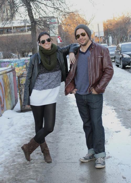 StreetStyle's for Saturday February 18th 2012 - Chantal Dick & Mandel Hitzer posed together on the corner of River and Osborne as they took a study break walking through the village. Photography by Celine Bonneville Winnipeg Free Press