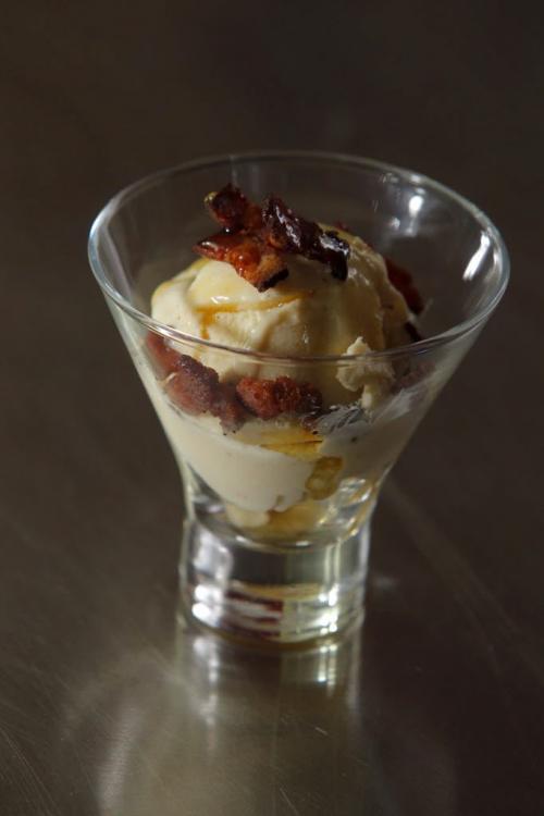 Chef Rob Thomas is featured in a story writer Dave Sanderson is doing on bacon. Bacon Ice Cream.February 23, 2012  BORIS MINKEVICH / WINNIPEG FREE PRESS