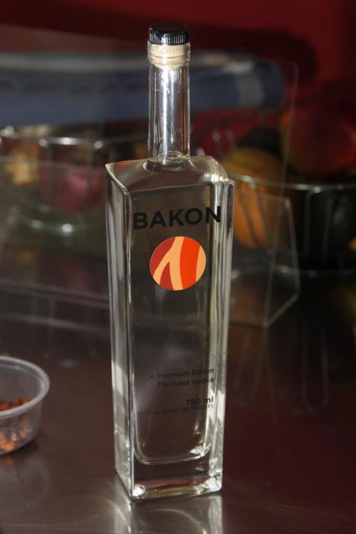 Chef Rob Thomas is featured in a story writer Dave Sanderson is doing on bacon. Bakon Vodka. February 23, 2012  BORIS MINKEVICH / WINNIPEG FREE PRESS