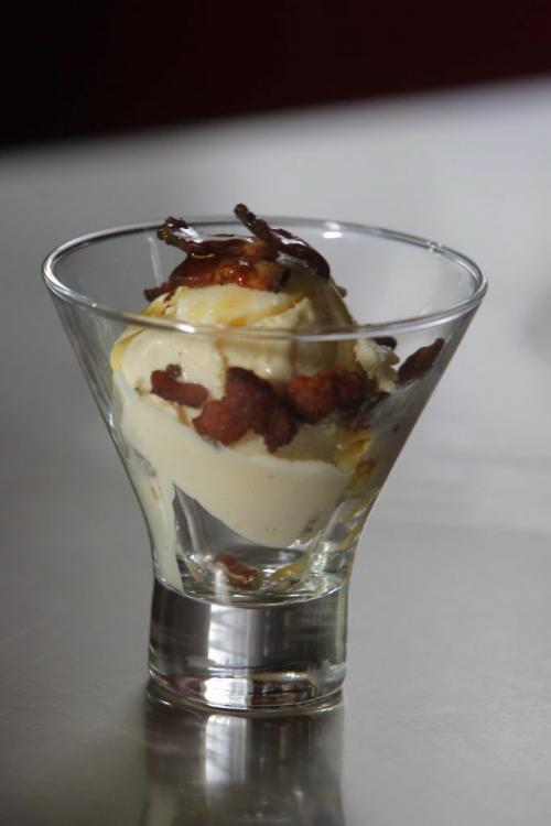 Chef Rob Thomas is featured in a story writer Dave Sanderson is doing on bacon. Bacon ice cream. February 23, 2012  BORIS MINKEVICH / WINNIPEG FREE PRESS