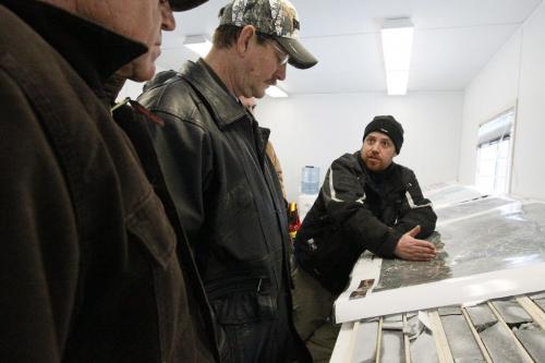 February 24, 2012 - 120224  -  David Benson, geologist for Bison Gold, speaks with potential investors at the Ogama-Rockland Project for Bison Gold Resources Friday February 24, 2012.    John Woods / Winnipeg Free Press