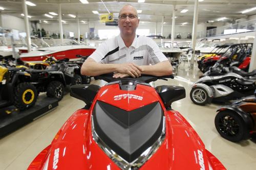 Dave Amey, marketing manager Enns Brothers Powersports photographed in their showroom on Thursday, March 8, 2012. (John Woods / Winnipeg Free Press)