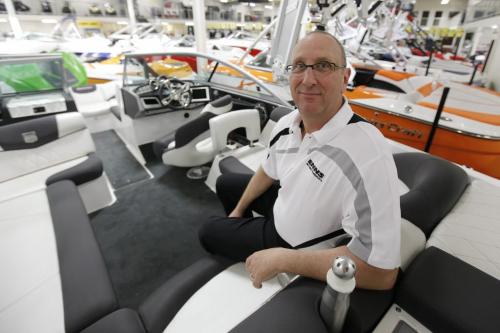 Dave Amey, marketing manager Enns Brothers Powersports photographed in their showroom on Thursday, March 8, 2012. (John Woods / Winnipeg Free Press)