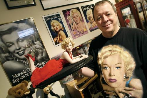 John Woods / Winnipeg Free Press / January 29/07 - 070129  - Ron Boily, an avid Marilyn Monroe collector, shows off some of his Marilyn memorabilia Monday Jan 29/07.