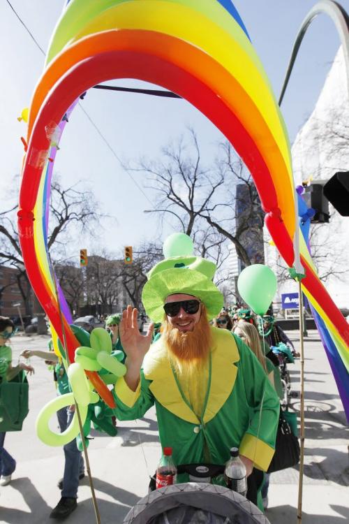 March 17, 2012 - 120317  -  Mike Younger takes part in the first St. Patrick's Day parade in Winnipeg Saturday March 17, 2012.    John Woods / Winnipeg Free Press