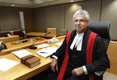 For Indo-cdn FYI Provincial court Judge Fred Sandhu in court room. Kevin Rollason story  (WAYNE GLOWACKI/WINNIPEG FREE PRESS)  Winnipeg Free Press  March 19 2012