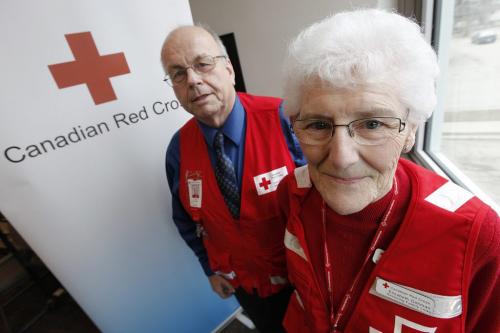 March 19, 2012 - 120319  -  Henry van Delden and Elizabeth Gehman volunteer at the Canadian Red Cross. Photographed Monday March 19, 2012.    John Woods / Winnipeg Free Press  Re: Erin - volunteers