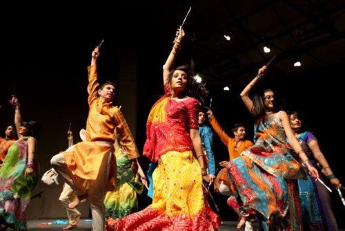 The Bhangra Syndicate (coed) dance team perform  during the 34th annual Raunak Show at Jubilee Place MBCi Saturday night. The cultural showcase of talent was performed by various cultures throughout south Asia  and put on by the U of M Indian Students Association March 17 2012 Standup photo. (Ruth Bonneville/Winnipeg Free Press)