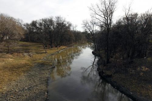The Seine River near Tremblay Street, March 21, 2012. On March 15th, Winnipeg Police were dispatched to a loocation near the riverbank, for suspicious circumstances. Human remains were found. (TREVOR HAGAN/WINNIPEG FREE PRESS)