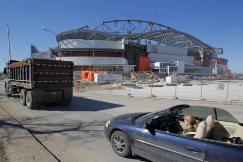 The new stadium being built at the University of Manitoba. General shots of the state of construction from the outside.  March 22, 2012  BORIS MINKEVICH / WINNIPEG FREE PRESS. Investors Group Field stadium.