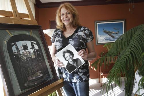 FYI feature on Winnipeg's transgendered community.  Trish McNorgan (formerly Patrick)  holds a portrait of herself taken in 1981 prior to sex change, along with two of her paintings. Carolin Vesely story.   (WAYNE GLOWACKI/WINNIPEG FREE PRESS)  Winnipeg Free Press  March 22 2012