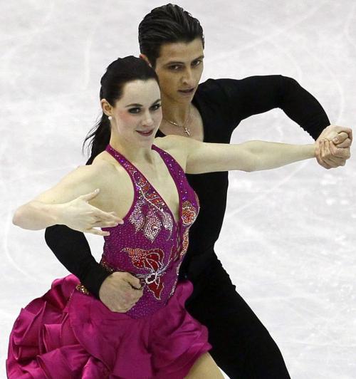 FULL CLOSE CUT CLOSECUT - Tessa Virtue and Scott Moir of Canada perform during the Ice Dance Short Dance at the ISU 2012 World Figure Skating Championships in Nice, southern France, Wednesday, March 28, 2012. (AP Photo/ Francois Mori)