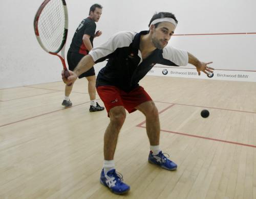 John Woods / Winnipeg Free Press / February  2 2007 - 070202  - Graham Ryding (R) competes in the Manitoba Open Squash Tournament against David Phillips at the Winnipeg Squash and Racquet Club Friday Feb 2/07. .
