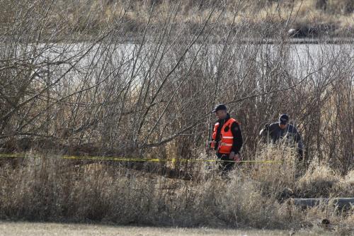 April 1, 2012 - 120401  -  RCMP Search and Rescue search the east bank of the Red River just north of the highway 4 bridge Sunday April 1, 2012. Remains were found at the location yesterday and today. John Woods / Winnipeg Free Press