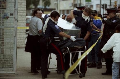 In 1994, a would-be burglar died after becoming lodged in a heating duct over a Notre Dame pawn shop. He had been there an entire August week before his body was discovered. The smell was overwhelming.August 7, 1994Phil Hossack / Winnipeg Free Press