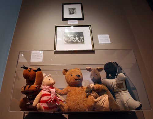Characters from the Winnie-the-Pooh stories made from patterns printed by McCall's in 1965 on display in the new Pooh Gallery located on the second floor of the Pavilion Gallery Museum in the Assiniboine Park that was officially opened Tuesday. The gallery houses a permanent collection of Winnie the Pooh artifacts and memorabilia donated by the MacFarlane family, including pop-up books, toys and figurines.    Doug Speir's story    (WAYNE GLOWACKI/WINNIPEG FREE PRESS) Winnipeg Free Press  April 3  2012