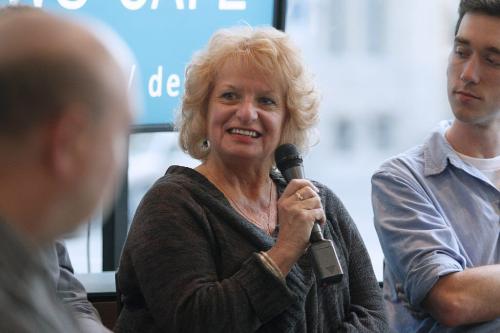 April 3, 2012 - 120403  - Wilma Derksen, mother of murdered woman Candace Derksen, speaks at a justice townhall meeting at the Winnipeg Free Press News Cafe Tuesday April 3, 2012. John Woods / Winnipeg Free Press
