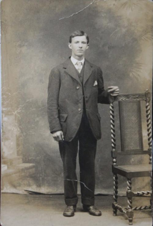 A photograph of Richard Frost at 18.  Rick Frost, CEO of Winnipeg Foundation, grandpa Richard Frost was one of the Home Children sent to Canada at age 12. See Carol Sanders story for UK FYI 120412 April 12, 2012 Mike Deal / Winnipeg Free Press