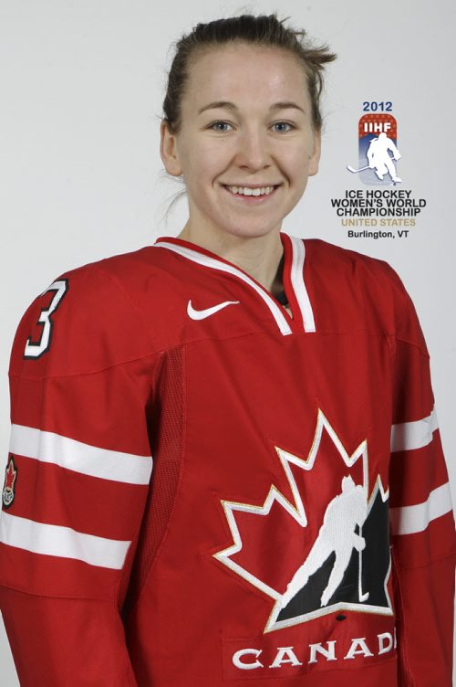 Burlington, USA - April 9: Team Canada's Jocelyne Larocque #3 - 2012 IIHF World Women's Championship. (Photo by Andre Ringuette/HHOF-IIHF Images)