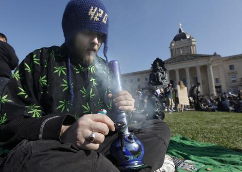 April 20, 2012 - 120420  -  Jessie smokes up during 420 at the Manitoba Legislature Friday April 20, 2012.    John Woods / Winnipeg Free Press