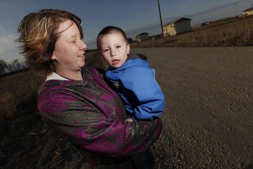 April 23, 2012 - 120423  -  Stephanie Cochrane and her three year old son Ronin are photographed in Fisher River Monday April 23, 2012. On April 11 Ronin was allowed to wander out of his daycare unattended and walk more than half a kilometre to his mother's work. John Woods / Winnipeg Free Press