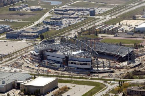 Aerial photos of the new Investors Group Field. The Stadium is being built at the University of Manitoba. April 26, 2012  BORIS MINKEVICH / WINNIPEG FREE PRESS