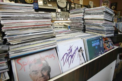 John Woods / Winnipeg Free Press / February  5 2007 - 070205  - Stacks of old LPs  in the Sound Exchange on Portage Avenue Monday February 5/07.