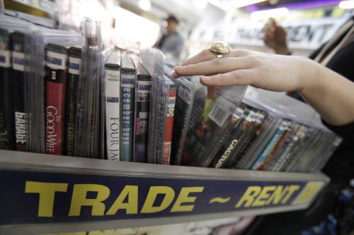 April 30, 2012 - 120430  -  Clients of Movie Village look through rental DVDs Monday April 30, 2012.  Movie Village is moving down Osborne Street to it's new home at Music Trader. John Woods / Winnipeg Free Press