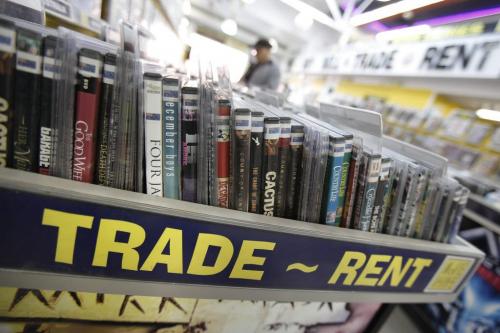 April 30, 2012 - 120430  -  Clients of Movie Village look through rental DVDs Monday April 30, 2012.  Movie Village is moving down Osborne Street to it's new home at Music Trader. John Woods / Winnipeg Free Press