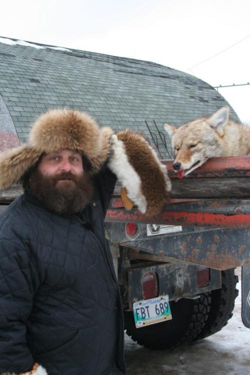 Leod with coyote 2012 - for Paul Williamson story Arnold Clark / Winnipeg Free Press