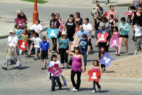 Hundreds take part in the annual Sisters of Spirit march in honour of missing women. The walk started at 1 P.M. and went from the St. Regis Hotel then east on Portage Ave to Main Street then south to The Forks.  120513 May 13, 2012 Mike Deal / Winnipeg Free Press