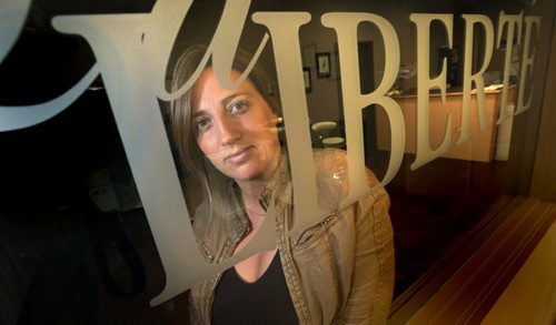 Sophie Gaulin, executive director and Editor in Cief at La Liberte poses at their St Boniface offices Monday afternoon. SeeMia's story re:cutbacks threatening the newspaper. May 14, 2912 - (Phil Hossack / Winnipeg Free Press)
