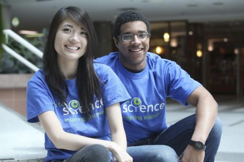 Janet Yuen and Anthony Duncan are volunteers with Let's Talk Science. See Erin Madden's column. Photo Ruth Bonneville Winnipeg Free Press