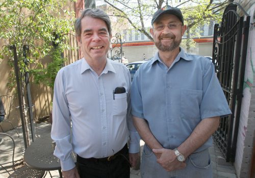 Winnipeg gay activists Chris Vogel, left, and Richard North, right, have been named the grand marshals of the 25th annual gay pride march.- See Alison Mayes story- May 17, 2012   (JOE BRYKSA / WINNIPEG FREE PRESS)