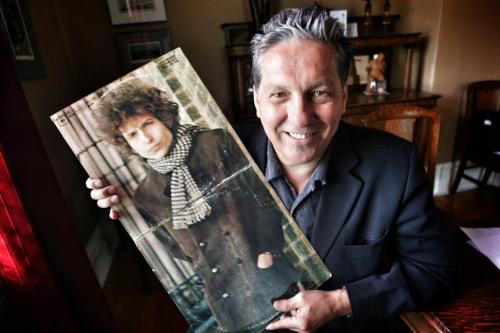 Dan Vandal, Winnipeg City Councillor, with Bob Dylan's double album, Blonde on Blonde.  See David Sanderson story  120522 May 22, 2012 Mike Deal / Winnipeg Free Press