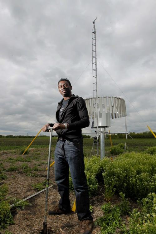 Emmanuel Ojo is a UM grad student conducting soil research. Photo taken at Kelburn research station, south of Winnipeg. May 24, 2012  BORIS MINKEVICH / WINNIPEG FREE PRESS