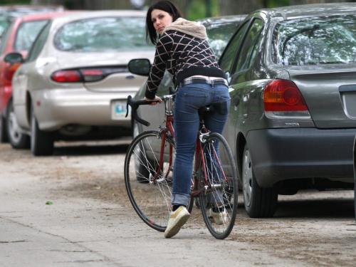 Amanda San Filippo, co-ordinatorof Bike Valet Winnipegwrote a first person story about cycling in Winnipeg, and her defensive strategies in an attempt to survive the streets of the city. See story - May 25, 2012   (JOE BRYKSA / WINNIPEG FREE PRESS