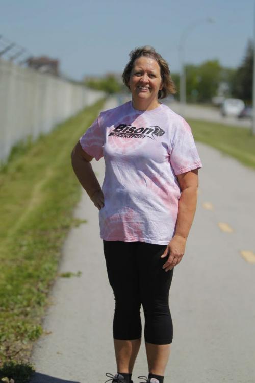 Cheryl Funk lost 50 pounds by training for the upcoming Challenge for Life walk for cancer. Shamona Harnett story. May 31,  2012  BORIS MINKEVICH / WINNIPEG FREE PRESS