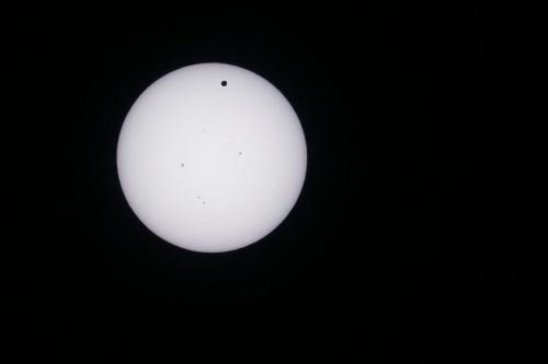 June 5, 2012 - 120605  -  Venus photographed against the sun (top).  Tuesday June 5, 2012. Other markings on the sun are sunspots. The next time this will happen is in the next century. John Woods / Winnipeg Free Press