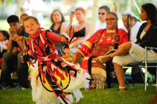 6-year old Ojibwe Grass Dancer, Alexander Lewis performs at the family and culture day at Marymound School. The event was held to honour Aboriginal heritage had a pow wow, entertainment, a free BBQ and feast, pony rides, and arts and crafts on June 6th, 2012. Cole Breiland / WInnipeg Free Press) WInnipeg Free Press