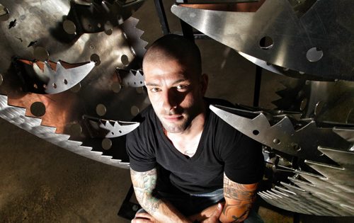 Magician/illusionist Darcy Oake is preparing for three big shows at the Manitoba Theatre Centre next weekend. The highlight will be an escape stunt where he will be wearing a straight jacket, dangling upside down between giant metal jaws. See Carolin Vesely story.  120607 June 7, 2012 Mike Deal / Winnipeg Free Press