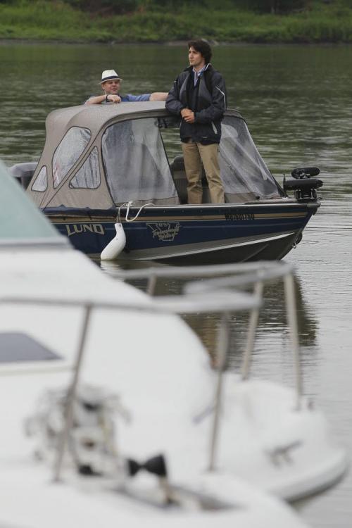 June 10, 2012 - 120610  -Justin Trudeau stands on a boat prior to a Liberal party meeting held at the Pony Corral Sunday June 10, 2012. Trudeau took a short boat ride to look at Winnipeg's new stadium at the University of Manitoba. John Woods / Winnipeg Free Press