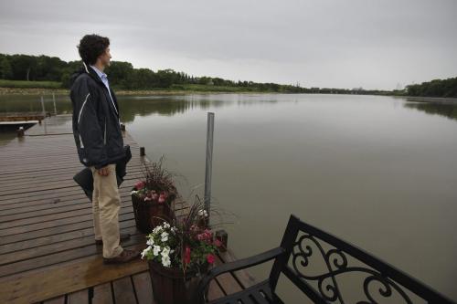 June 10, 2012 - 120610  -Justin Trudeau looks out over the Red River prior to a boat ride and a Liberal party meeting held at the Pony Corral Sunday June 10, 2012. Trudeau took a short boat ride to look at Winnipeg's new stadium at the University of Manitoba. John Woods / Winnipeg Free Press