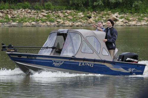 June 10, 2012 - 120610  -Justin Trudeau stands on a boat prior to a Liberal party meeting held at the Pony Corral Sunday June 10, 2012. Trudeau took a short boat ride to look at Winnipeg's new stadium at the University of Manitoba. John Woods / Winnipeg Free Press