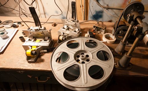 A film reel and splicing equipment in the projection room at the Stardust Drive-In theatre in Morden. 120526 - Saturday, May 26, 2012 -  Melissa Tait / Winnipeg Free Press