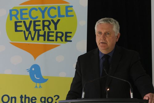 Gord Mackintosh, Minister of Conservation and Water Stewardship speaks at the Recycle Everywhere press conference at Kildonan Park. June 12, 2012  BORIS MINKEVICH / WINNIPEG FREE PRESS