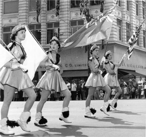 Winnipeg Free Press Archives July 3, 1961 Red River Exhibition Parade, band leaders.