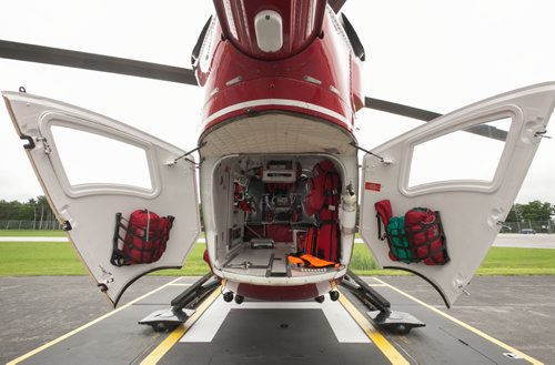 The back of the STARS air ambulance, a Eurocopter BK117. The compartment for the patient is about as long, and nearly half as wide as a traditional ambulance. 120619 - Tuesday, June 19, 2012 -  Melissa Tait / Winnipeg Free Press
