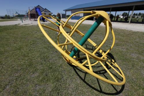 June 24, 2012 - 120624  -  At East St Paul Sports Complex a broken piece of a play structure sits after it fell off and injured two children  June 24, 2012.    John Woods / Winnipeg Free Press