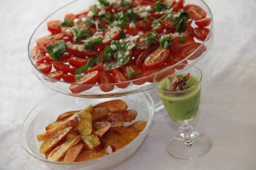 June 25, 2012 - 120625  -  Tomato Salad with Anchovy Vinaigrette, Minted Pea Soup with Prosciutto and Nectarines in Sambuca and Lime Juice for food front. Photographed Monday, June 25, 2012.    John Woods / Winnipeg Free Press